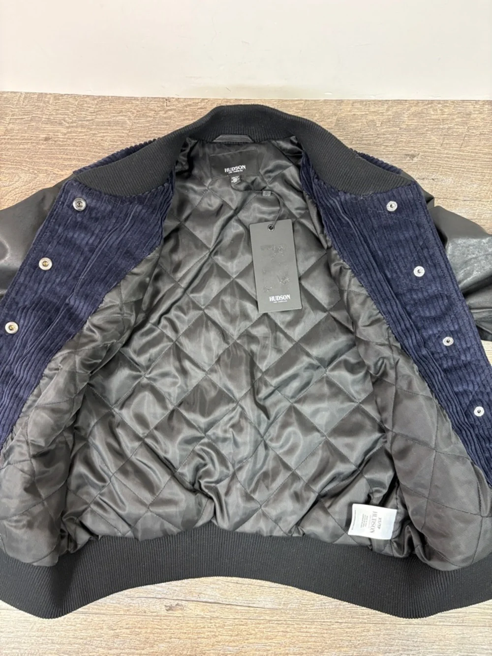 Hudson Los Angeles Corduroy & Leather Varsity Jacket XS New With Tags $495 - Picture 3 of 10